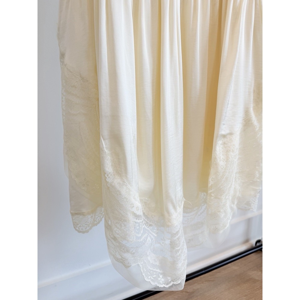 ANTHROPOLOGIE Lacey Satin Slip Dress Women's Size Medium Ivory NWT - Picture 5 of 8